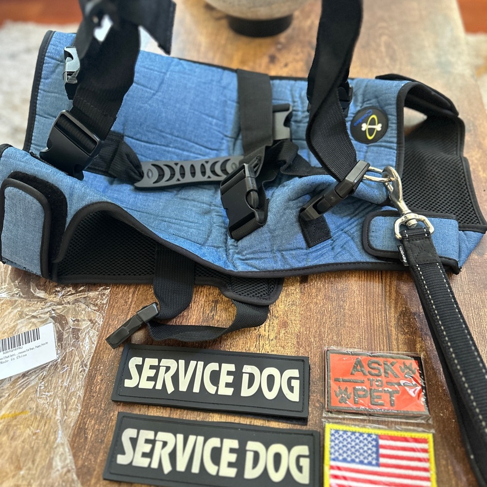 Blue and Black Dog Lift Harness for Senior Dogs or for Service Dog Vest